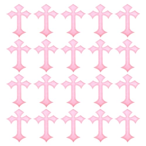 PATIKIL Kreuz bestickte Aufnäher, 20 Stück Kreuz zum Aufnähen oder Aufbügeln, 4,1"Lx2,8"B, Pink PATIKIL Kreuz bestickte Aufnäher, 20 Stück Kreuz zum Aufnähen oder Aufbügeln, 4,1"Lx2,8"B, Pink von PATIKIL