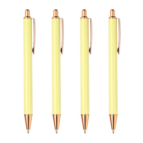 PATIKIL Kugelschreiber Metall, 4 Stück Druckkugelschreibe Schwarz Tintenstifte 1.0 mm Spitze Stilvoll für Frauen Geschenk Lehrer Büro Notizen Journaling, Gelb PATIKIL Kugelschreiber Metall, 4 Stück Druckkugelschreibe Schwarz Tintenstifte 1.0 mm Spitze Stilvoll für Frauen Geschenk Lehrer Büro Notizen Journaling, Gelb von PATIKIL