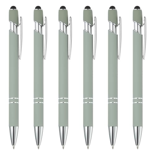 PATIKIL Kugelschreiber mit Stylus-Spitze, 6 Stück 2 in 1 Metallstift Schwarze Tinte 1,0 mm mittlere Spitze Stylus-Stift für Touchscreens Style 3, Hellgrün PATIKIL Kugelschreiber mit Stylus-Spitze, 6 Stück 2 in 1 Metallstift Schwarze Tinte 1,0 mm mittlere Spitze Stylus-Stift für Touchscreens Style 3, Hellgrün von PATIKIL