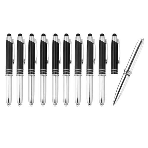 PATIKIL Kugelschreiber mit Stylus-Spitze und LED-Taschenlampe, 10er Pack 3-in-1 Metallstift Schwarze Tinte 1,0 mm mittlere Spitze Stylus-Stift für Touchscreens, Schwarz. PATIKIL Kugelschreiber mit Stylus-Spitze und LED-Taschenlampe, 10er Pack 3-in-1 Metallstift Schwarze Tinte 1,0 mm mittlere Spitze Stylus-Stift für Touchscreens, Schwarz. von PATIKIL