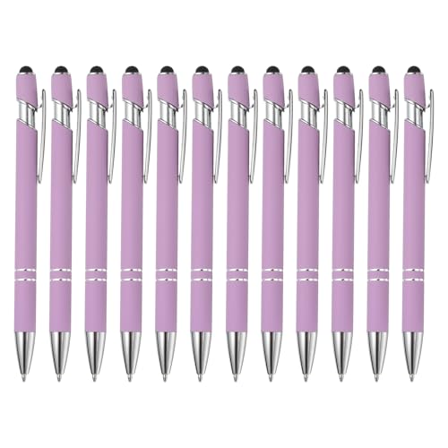 PATIKIL Kugelschreiber mit Touchpen, 12 Stück 2 in 1 Ergonomische Druckkugelschreibe Set, 1.0 mm mittlere Spitze Stylus-Stift Metallstift für Touchscreens Büro Haushalt, Hellviolett PATIKIL Kugelschreiber mit Touchpen, 12 Stück 2 in 1 Ergonomische Druckkugelschreibe Set, 1.0 mm mittlere Spitze Stylus-Stift Metallstift für Touchscreens Büro Haushalt, Hellviolett von PATIKIL