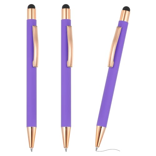PATIKIL Kugelschreiber mit Touchpen, 3 Stück 2 in 1 Ergonomische Druckkugelschreibe Set, 1.0 mm mittlere Spitze Stylus-Stift Metallstift für Touchscreens Büro und Haushalt, Lila PATIKIL Kugelschreiber mit Touchpen, 3 Stück 2 in 1 Ergonomische Druckkugelschreibe Set, 1.0 mm mittlere Spitze Stylus-Stift Metallstift für Touchscreens Büro und Haushalt, Lila von PATIKIL