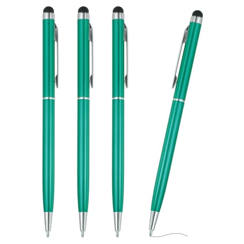 PATIKIL Kugelschreiber mit Touchpen, 4 Stück 2 in 1 Ergonomische Druckkugelschreibe Set, 1.0 mm mittlere Spitze Stylus-Stift Metallstift für Touchscreens Büro und Haushalt, Blau von PATIKIL