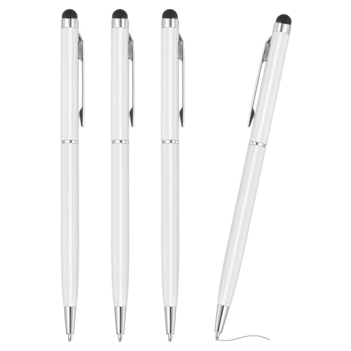 PATIKIL Kugelschreiber mit Touchpen, 4 Stück 2 in 1 Ergonomische Druckkugelschreibe Set, 1.0 mm mittlere Spitze Stylus-Stift Metallstift für Touchscreens Büro und Haushalt, Weiß PATIKIL Kugelschreiber mit Touchpen, 4 Stück 2 in 1 Ergonomische Druckkugelschreibe Set, 1.0 mm mittlere Spitze Stylus-Stift Metallstift für Touchscreens Büro und Haushalt, Weiß von PATIKIL