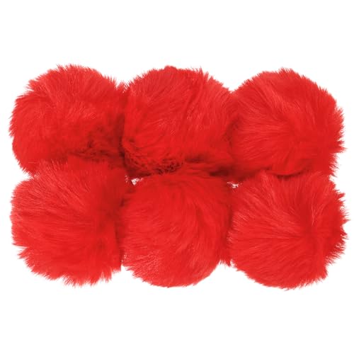 PATIKIL Kunstpelz Pompons für Hüte, 6 Stück flauschige weiche Pelzbälle für Schlüsselanhänger, Strickmützen, DIY-Schals, Handschuhe, Taschen, Weihnachten, Rot PATIKIL Kunstpelz Pompons für Hüte, 6 Stück flauschige weiche Pelzbälle für Schlüsselanhänger, Strickmützen, DIY-Schals, Handschuhe, Taschen, Weihnachten, Rot von PATIKIL