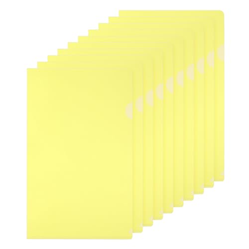 PATIKIL L-Typ Ordner 10er Pack A4 Kunststoff Aktenhüllen Transparente Dokumentenhüllen für Büro, Gelb PATIKIL L-Typ Ordner 10er Pack A4 Kunststoff Aktenhüllen Transparente Dokumentenhüllen für Büro, Gelb von PATIKIL