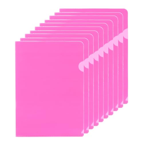 PATIKIL L-Typ-Ordner 10er Pack A5 Kunststoff-Datei-Projekttaschen Transparente Papierdokument-Hüllen für Büro, Pink PATIKIL L-Typ-Ordner 10er Pack A5 Kunststoff-Datei-Projekttaschen Transparente Papierdokument-Hüllen für Büro, Pink von PATIKIL
