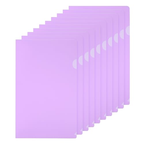PATIKIL L-Typ-Ordner 50er Pack A4 Kunststoff-Datei-Projekttaschen Transparente Papierdokument-Hüllen für Büro, Lila PATIKIL L-Typ-Ordner 50er Pack A4 Kunststoff-Datei-Projekttaschen Transparente Papierdokument-Hüllen für Büro, Lila von PATIKIL