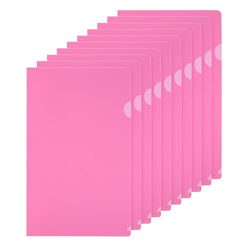 PATIKIL L-Typ-Ordner 50er Pack A4 Kunststoff-Datei-Projekttaschen Transparente Papierdokument-Hüllen für Büro, Pink PATIKIL L-Typ-Ordner 50er Pack A4 Kunststoff-Datei-Projekttaschen Transparente Papierdokument-Hüllen für Büro, Pink von PATIKIL