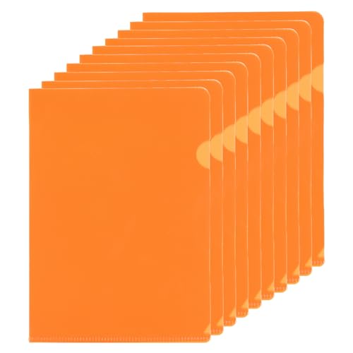 PATIKIL L-Typ Ordner 50er Pack A5 Kunststoff Aktenhüllen Transparente Dokumententaschen für Büro, Orange von PATIKIL