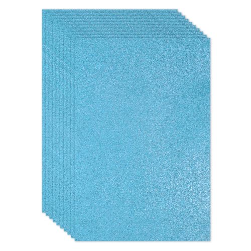 PATIKIL Leichte blaue glänzende EVA-Glitzer-Schaumstoffplatte 11 x 8 Zoll 2 mm dick Glitzer-EVA-Filz für Bastelprojekte DIY, 10 Stück von PATIKIL