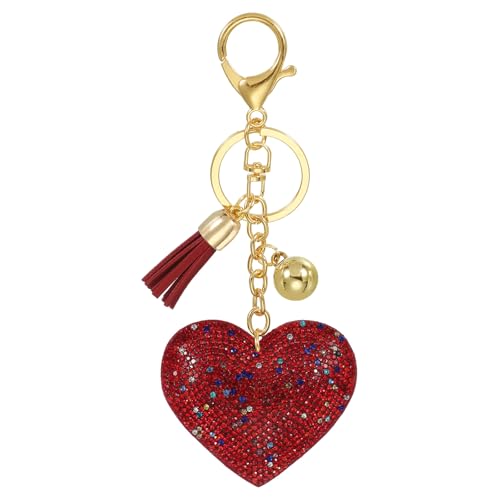 PATIKIL Liebe Schlüsselanhänger Glitzer Strasssteine, Bling Rhinestone Schlüsselanhänger Herz Charm Anhänger für Taschenanhänger Damen Handtaschen Dekor Autoschlüsselanhänger, Mischrot PATIKIL Liebe Schlüsselanhänger Glitzer Strasssteine, Bling Rhinestone Schlüsselanhänger Herz Charm Anhänger für Taschenanhänger Damen Handtaschen Dekor Autoschlüsselanhänger, Mischrot von PATIKIL