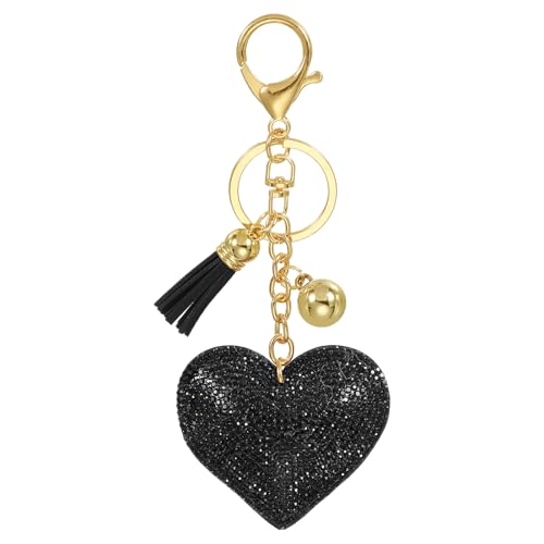 PATIKIL Liebe Schlüsselanhänger Glitzer Strasssteine, Bling Rhinestone Schlüsselanhänger Herz Charm Anhänger für Taschenanhänger Damen Handtaschen Dekor Autoschlüsselanhänger, Schwarz PATIKIL Liebe Schlüsselanhänger Glitzer Strasssteine, Bling Rhinestone Schlüsselanhänger Herz Charm Anhänger für Taschenanhänger Damen Handtaschen Dekor Autoschlüsselanhänger, Schwarz von PATIKIL
