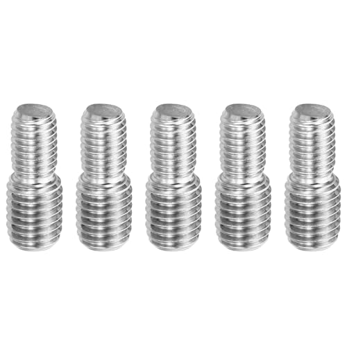 PATIKIL M10*M12*30 Doppelt-Endgewindebolzen, 5er Packung 304 Edelstahl Stangenbolzen Gewinde Reduzieradapter für Möbelbeschläge, 31mm lang von PATIKIL