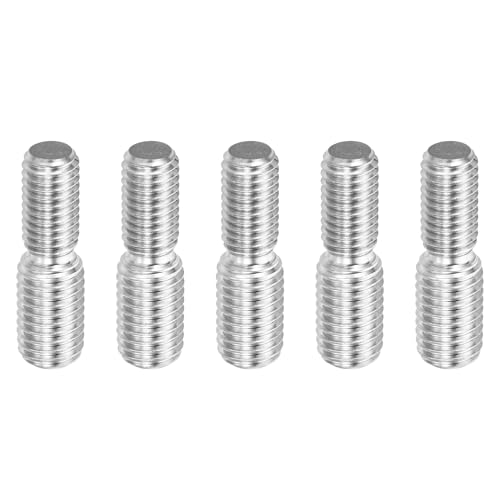PATIKIL M10 x 1.5 auf M12 x 1.75 Doppel Ende Gewindebolzen Schraube, 5 Stück 304 Edelstahl Stangenbolzen Gewinde Reduzieradapter für Möbelbeschläge, 40mm lang von PATIKIL