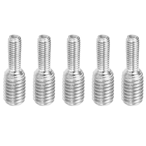 PATIKIL M3 x 0.5 auf M5 x 0.8 Doppel Ende Gewindebolzen Schraube, 5 Stück 304 Edelstahl Stangenbolzen Gewinde Reduzieradapter für Möbelbeschläge, 17mm lang von PATIKIL