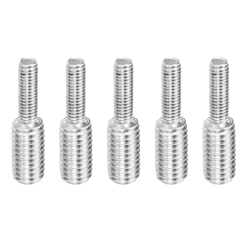 PATIKIL M3 x 0.6 auf M5 x 0.8 Doppel Ende Gewindebolzen Schraube, 5 Stück 304 Edelstahl Stangenbolzen Gewinde Reduzieradapter für Möbelbeschläge, 20mm lang von PATIKIL