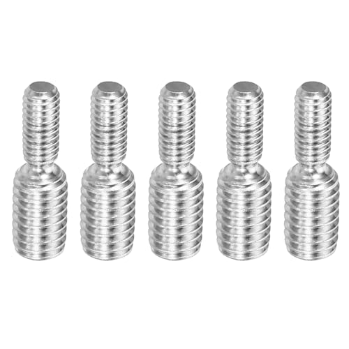 PATIKIL M4*M6*20 Doppelt Gewindebolzen, 5er Pack 304 Edelstahl Stangenbolzen Gewinde Reduzieradapter für Möbelbeschläge, 21mm lang von PATIKIL