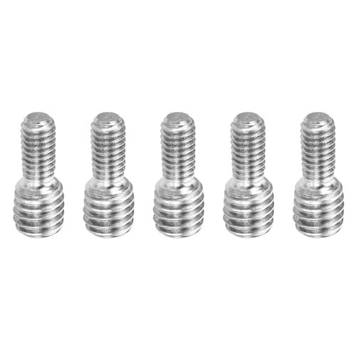 PATIKIL M4 x 0.75 auf M6 x 1.0 Doppeltendiger Gewindestift Schraubenbolzen, 5 Stück 304 Edelstahl Stangenbolzen Gewinde Reduzieradapter für Möbelbeschläge, 14mm lang von PATIKIL