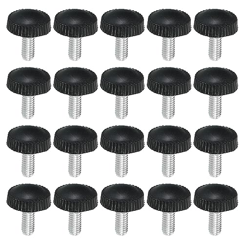 PATIKIL M4x10mm Lampenhalterung Decke 20 Packung Außengewinde Rund Klemmen Schrauben Knöpfe Hand Griffbolzen Montage Verschlüsse für Beleuchtung Möbel Hardware Schwarz von PATIKIL