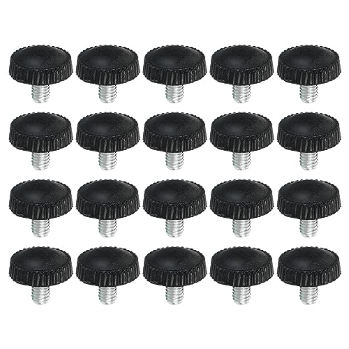 PATIKIL M4x6mm Lampenhalterung Decke 20 Packung Außengewinde Rund Klemmen Schrauben Knöpfe Hand Griffbolzen Montage Verschlüsse für Beleuchtung Möbel Hardware Schwarz von PATIKIL