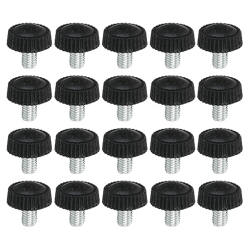PATIKIL M5x8mm Lampenhalterung Decke 20 Packung Außengewinde Rund Klemmen Schrauben Knöpfe Hand Griffbolzen Montage Verschlüsse für Beleuchtung Möbel Hardware Schwarz von PATIKIL