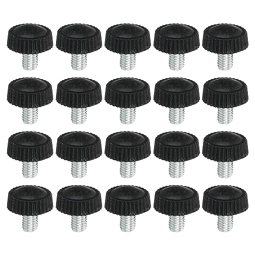 PATIKIL M5x8mm Gerändelt Daumen Schrauben 20 Packung Außengewinde Rund Klemmen Schrauben Knöpfe Hand Griffbolzen Montage Verschlüsse für Beleuchtung Möbel Hardware Schwarz von PATIKIL