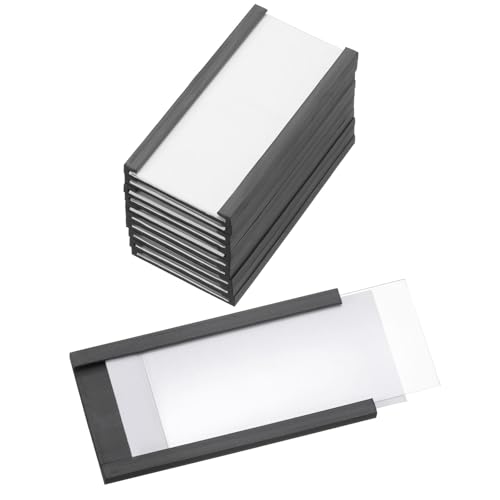 PATIKIL Magnetischer Etikettenhalter 2" x 1" mit Papiereinsätzen, 10 Stück C-Kanal Magnetische Aktenschranketiketten Regal-Datenkartenhalter Schilder für Metallregale Whiteboard von PATIKIL