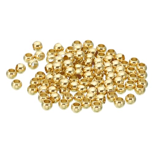 PATIKIL Messing-Kugeln, 100 Stück 3mm Außendurchmesser 1,5mm Innendurchmesser glatte runde Abstandshalterperlen für Bastelarbeiten, nahtlose Metallkugeln, golden PATIKIL Messing-Kugeln, 100 Stück 3mm Außendurchmesser 1,5mm Innendurchmesser glatte runde Abstandshalterperlen für Bastelarbeiten, nahtlose Metallkugeln, golden von PATIKIL