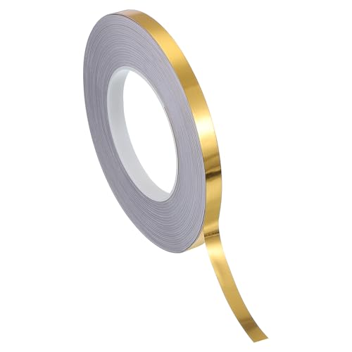 PATIKIL Metallisierte Polyesterfilm-Band 10mm x 50 Meter, Metallisches Dekorband Gebürstetes Goldenes Klebeband Spiegelband für Detailing Akzentwand Grafikkunst Boot Trim Wände PATIKIL Metallisierte Polyesterfilm-Band 10mm x 50 Meter, Metallisches Dekorband Gebürstetes Goldenes Klebeband Spiegelband für Detailing Akzentwand Grafikkunst Boot Trim Wände von PATIKIL