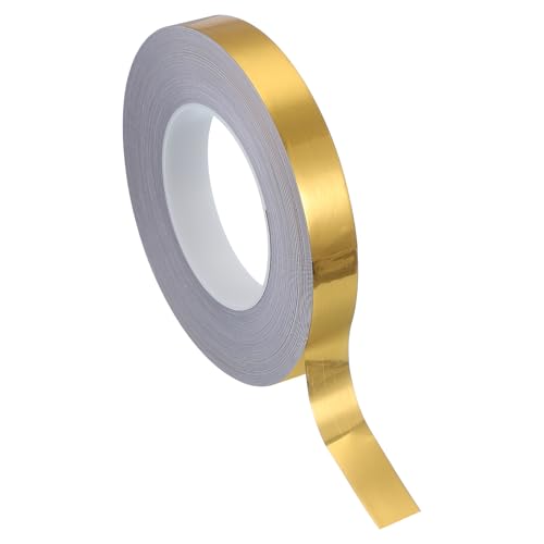 PATIKIL Metallisierte Polyesterfilm-Band 20mm x 50 Meter, Metallisches Dekorband Gebürstetes Gold Klebeband Spiegelband für Detailing Akzentwand Grafik Kunst Boot Trim Wände von PATIKIL