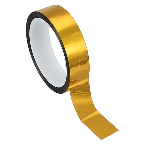 PATIKIL Metallisierte Polyesterfilm-Band 25mm x 50 Meter, Metallisches Dekorband Glänzendes Goldenes Klebeband für Detailing Akzentwand Grafik Kunst Boot Trim Wände von PATIKIL