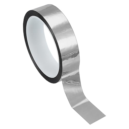 PATIKIL Metallisierte Polyesterfilm-Band 25mm x 50 Meter, Metallisches Dekorband Glänzendes Silber Klebeband Spiegelband für Detailing Akzentwand Grafik Kunst Boot Trim Wände von PATIKIL