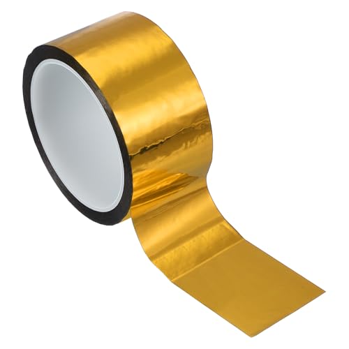 PATIKIL Metallisierte Polyesterfilm-Band 50 mm x 50 Meter, Metallisches Dekorband Glänzendes Goldenes Klebeband für Detailing Akzentwand Grafik Kunst Boot Trim Wände von PATIKIL