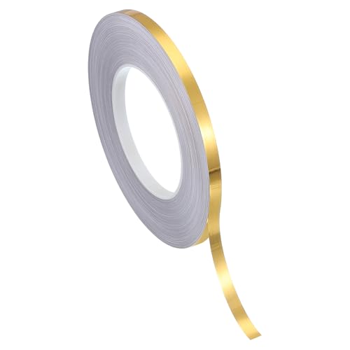 PATIKIL Metallisierte Polyesterfilm-Band 8mm x 50 Meter, Metallisches Dekorband Gebürstetes Gold Klebeband Spiegelband für Detailing Akzentwand Grafik Kunst Boot Trim Wände PATIKIL Metallisierte Polyesterfilm-Band 8mm x 50 Meter, Metallisches Dekorband Gebürstetes Gold Klebeband Spiegelband für Detailing Akzentwand Grafik Kunst Boot Trim Wände von PATIKIL