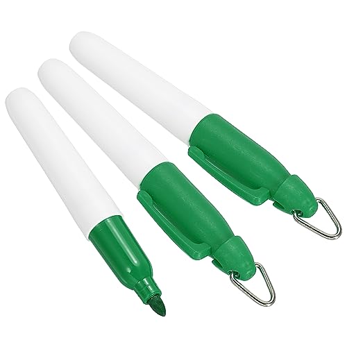 PATIKIL Mini Permanent Marker 3 Pack Trocken Radieren Stift mit Schlüsselanhänger Clip für Büro Treffen Außenaktivitäten Grün von PATIKIL