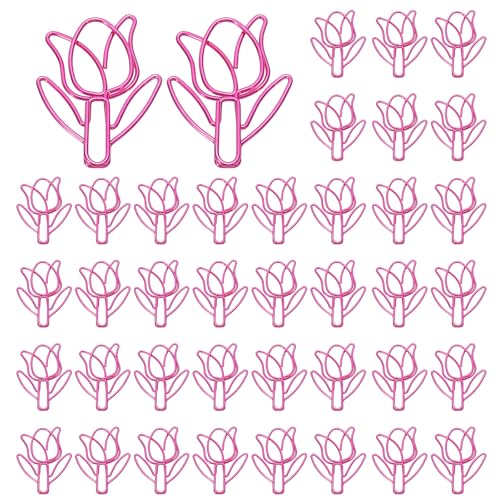 PATIKIL Niedlicher Büroklammer, 40 Stück Tulpenform Büroklammer Metall Lustige Lesezeichen Planer Clips Klammer für Zuhause Bürobedarf Schreibtisch Datei Organisation, Pink PATIKIL Niedlicher Büroklammer, 40 Stück Tulpenform Büroklammer Metall Lustige Lesezeichen Planer Clips Klammer für Zuhause Bürobedarf Schreibtisch Datei Organisation, Pink von PATIKIL
