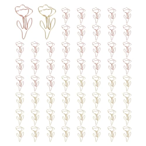 PATIKIL Niedlicher Büroklammer, 60 Stück Blumenform Büroklammer Metall Lustige Lesezeichen Planer Clips Klammer für Zuhause Bürobedarf Schreibtisch Datei Organisation, Gold, Roségold PATIKIL Niedlicher Büroklammer, 60 Stück Blumenform Büroklammer Metall Lustige Lesezeichen Planer Clips Klammer für Zuhause Bürobedarf Schreibtisch Datei Organisation, Gold, Roségold von PATIKIL