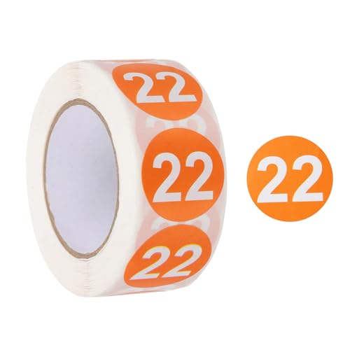 PATIKIL Nummer 22 Kreisaufkleber, 1-Zoll-Runde farbcodierte selbstklebende Nummernaufkleber 500 Etiketten/Rolle für die Organisation zu Hause und im Büro, Dunkelorange mit weißem Text PATIKIL Nummer 22 Kreisaufkleber, 1-Zoll-Runde farbcodierte selbstklebende Nummernaufkleber 500 Etiketten/Rolle für die Organisation zu Hause und im Büro, Dunkelorange mit weißem Text von PATIKIL