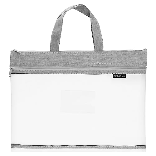 PATIKIL Nylon Dokumententasche mit Griff Mesh Transparente Handtasche Papierdatei Tasche für Büro Grau PATIKIL Nylon Dokumententasche mit Griff Mesh Transparente Handtasche Papierdatei Tasche für Büro Grau von PATIKIL