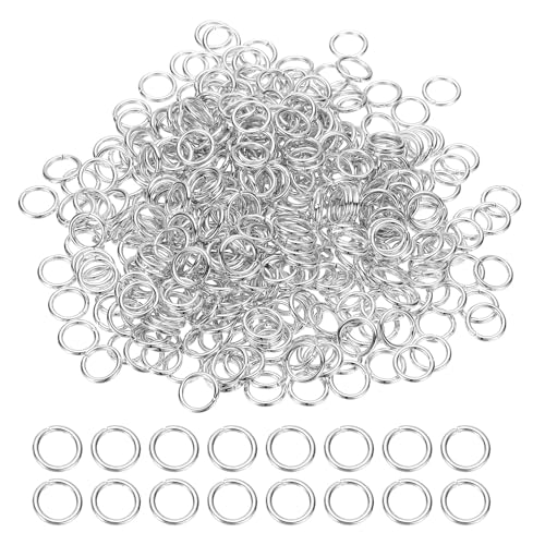 PATIKIL Offene Sprungringe, 1000 Stück 10mm Runde Ring Charm Loops Verbinder für Schmuckherstellung DIY Handwerk Schlüsselanhänger Halsketten Ohrringe, Silberton, 1,4mm dick von PATIKIL
