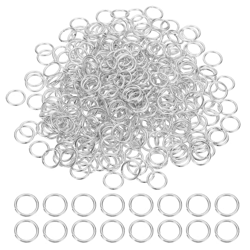 PATIKIL Offene Sprungringe, 2000 Stück 10mm Runde Ring Charm Loops Verbinder für Schmuckherstellung DIY Bastel Schlüsselanhänger Halsketten Ohrringe, Silberfarben, 1,2mm dick von PATIKIL