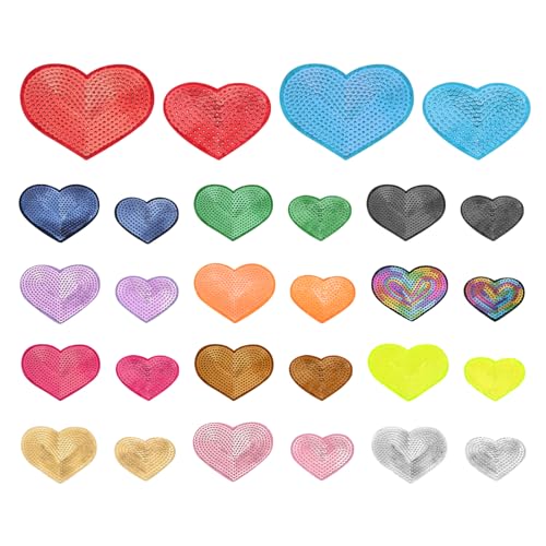 PATIKIL Pailletten-Herz-Aufbügelpatches, 12 Stück Aufnäher zum Aufbügeln Applikation Pailletten Glitzer Patches für DIY Schuhe Kleidung Hüte Rucksäcke Kostüme, Mixfarben PATIKIL Pailletten-Herz-Aufbügelpatches, 12 Stück Aufnäher zum Aufbügeln Applikation Pailletten Glitzer Patches für DIY Schuhe Kleidung Hüte Rucksäcke Kostüme, Mixfarben von PATIKIL