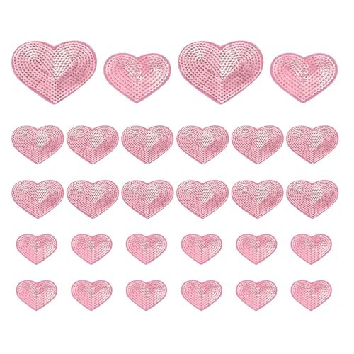 PATIKIL Pailletten-Herz-Aufbügelpatches, 28 Stück Aufnäher zum Aufbügeln Applikation Pailletten Glitzer Patches für DIY Schuhe Kleidung Hüte Rucksäcke Kostüme, Pink PATIKIL Pailletten-Herz-Aufbügelpatches, 28 Stück Aufnäher zum Aufbügeln Applikation Pailletten Glitzer Patches für DIY Schuhe Kleidung Hüte Rucksäcke Kostüme, Pink von PATIKIL