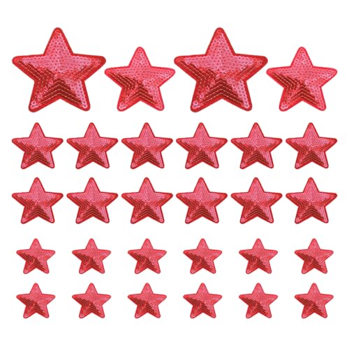 PATIKIL Paillettenstern Bügeleisen auf Patches, 28 Stück Aufnäher Applikation Pailletten Glitzer Patches zum Selbermachen von Schuhen, Kleidung, Hüten, Rucksäcken, Kostümen, Rot PATIKIL Paillettenstern Bügeleisen auf Patches, 28 Stück Aufnäher Applikation Pailletten Glitzer Patches zum Selbermachen von Schuhen, Kleidung, Hüten, Rucksäcken, Kostümen, Rot von PATIKIL