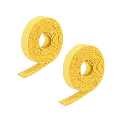 PATIKIL Paket von 2 Lederband Streifen Gürtel Leder 1cm/0.4" für DIY Ornament Gelb von PATIKIL