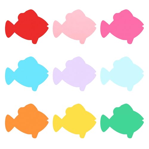 PATIKIL Papierausschnitte 108 Stück Bulletin Cutouts Papier Fischform Ausschnitte Papier mit Klebepunkten für Klassenzimmer DIY Bastelprojekte Partybedarf Multicolor von PATIKIL