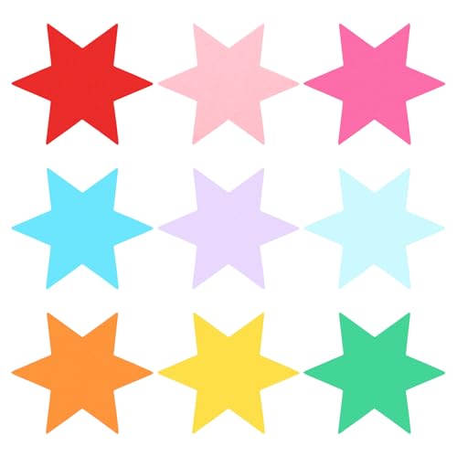 PATIKIL Papierausschnitte 180 STK Bulletin Cutouts Papier Sternform Ausschnitte Papier mit Klebepunkten für Klassenzimmer DIY Bastelprojekte Partybedarf Bunt von PATIKIL