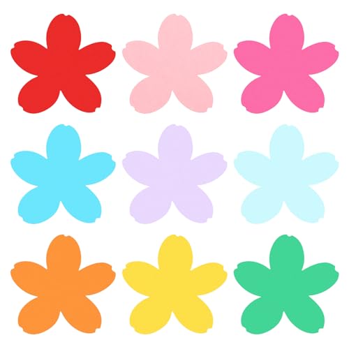 PATIKIL Papierausschnitte 180 Stück Bulletin Cutouts Papier Bunte Blumenform Ausschnitte Papier mit Klebepunkten für Klassenzimmer DIY Bastelprojekte Partybedarf Multicolor von PATIKIL