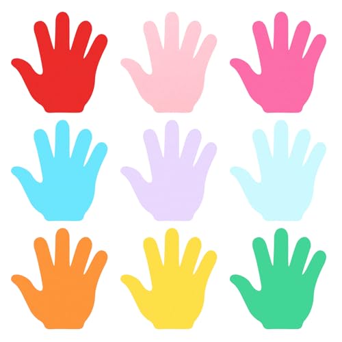 PATIKIL Papierausschnitte 54 Stück Bulletin Cutouts Papier Handform Ausschnitte Papier mit Klebepunkten für Klassenzimmer DIY Bastelprojekte Partybedarf mehrfarbig von PATIKIL